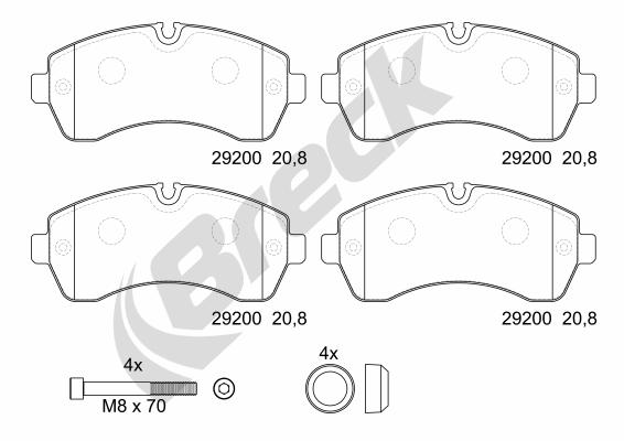 Set placute frana,frana disc 29200 00 703 00 BRECK